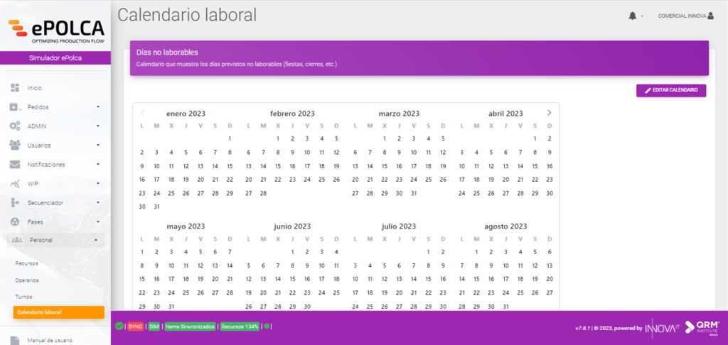 Software Calendario laboral